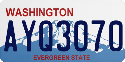 WA license plate AYQ3070