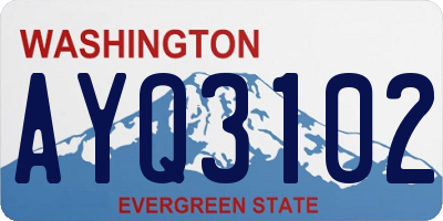 WA license plate AYQ3102
