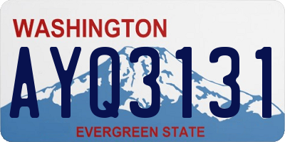 WA license plate AYQ3131