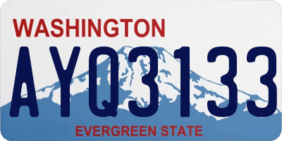 WA license plate AYQ3133