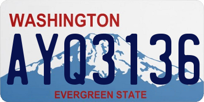 WA license plate AYQ3136