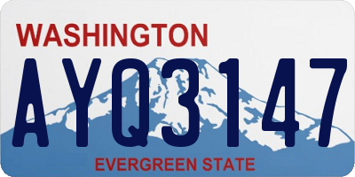 WA license plate AYQ3147
