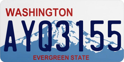 WA license plate AYQ3155