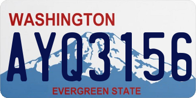 WA license plate AYQ3156