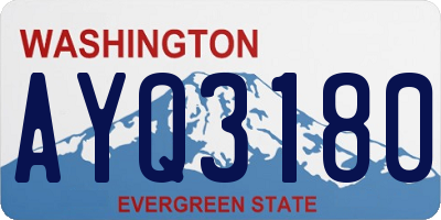 WA license plate AYQ3180