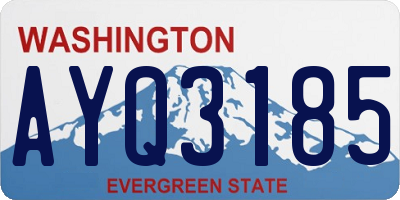 WA license plate AYQ3185