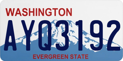 WA license plate AYQ3192
