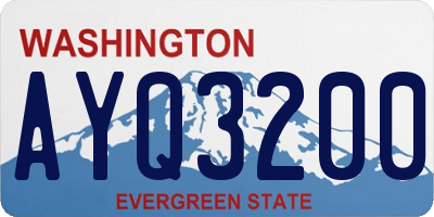WA license plate AYQ3200