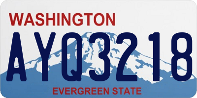 WA license plate AYQ3218