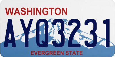 WA license plate AYQ3231
