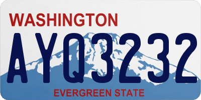 WA license plate AYQ3232