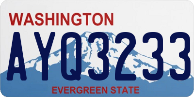 WA license plate AYQ3233
