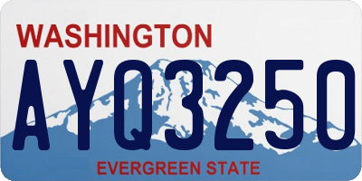 WA license plate AYQ3250