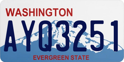 WA license plate AYQ3251