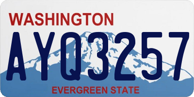 WA license plate AYQ3257