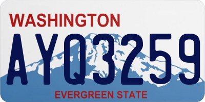 WA license plate AYQ3259