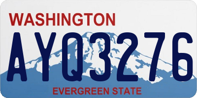 WA license plate AYQ3276