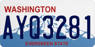 WA license plate AYQ3281