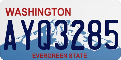 WA license plate AYQ3285