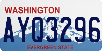 WA license plate AYQ3296