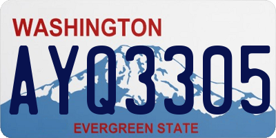 WA license plate AYQ3305