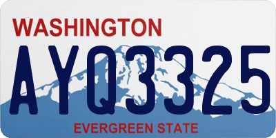 WA license plate AYQ3325