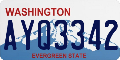WA license plate AYQ3342