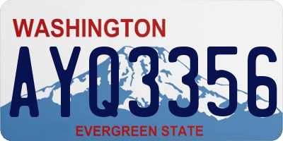 WA license plate AYQ3356