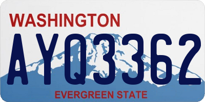 WA license plate AYQ3362