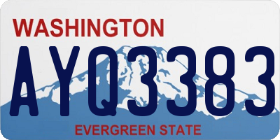 WA license plate AYQ3383