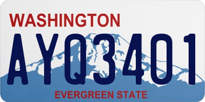 WA license plate AYQ3401
