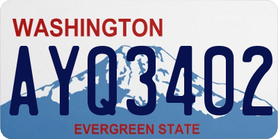 WA license plate AYQ3402