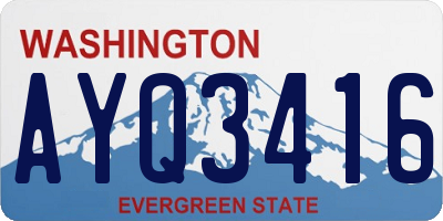WA license plate AYQ3416