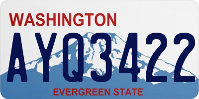 WA license plate AYQ3422