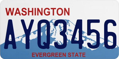 WA license plate AYQ3456