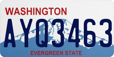 WA license plate AYQ3463