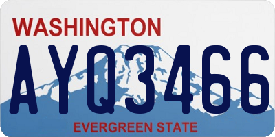 WA license plate AYQ3466