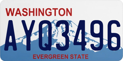 WA license plate AYQ3496