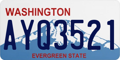 WA license plate AYQ3521