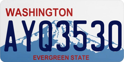 WA license plate AYQ3530