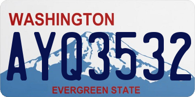 WA license plate AYQ3532