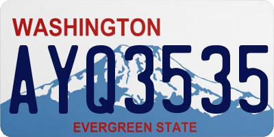 WA license plate AYQ3535