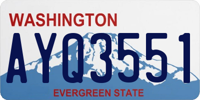 WA license plate AYQ3551