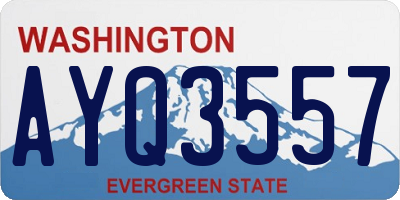 WA license plate AYQ3557