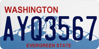 WA license plate AYQ3567