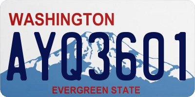 WA license plate AYQ3601