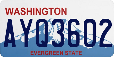 WA license plate AYQ3602