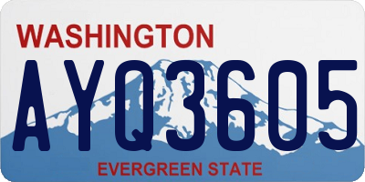 WA license plate AYQ3605
