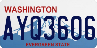 WA license plate AYQ3606