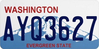 WA license plate AYQ3627